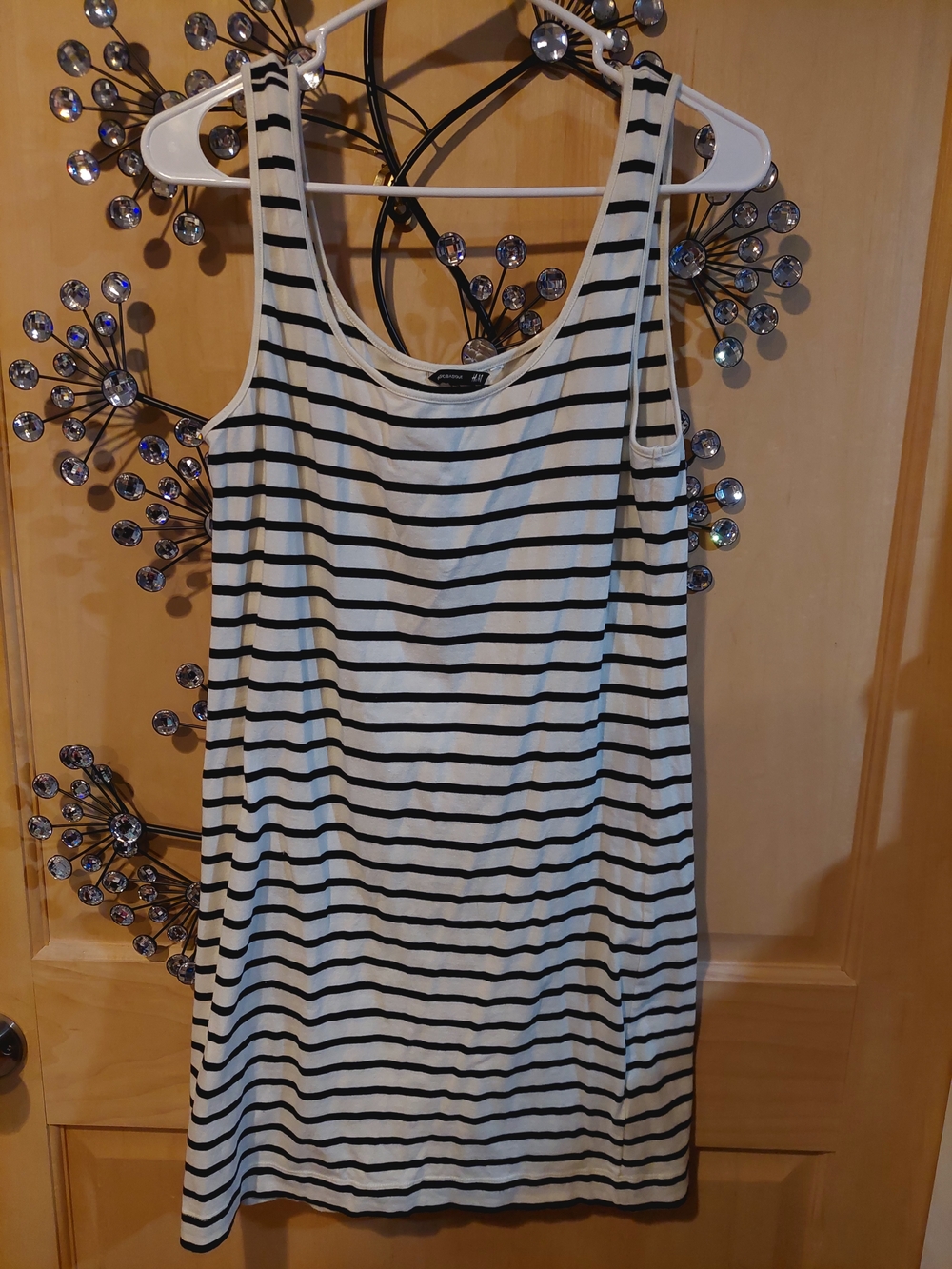 H&M Black & White Striped Tank Dress